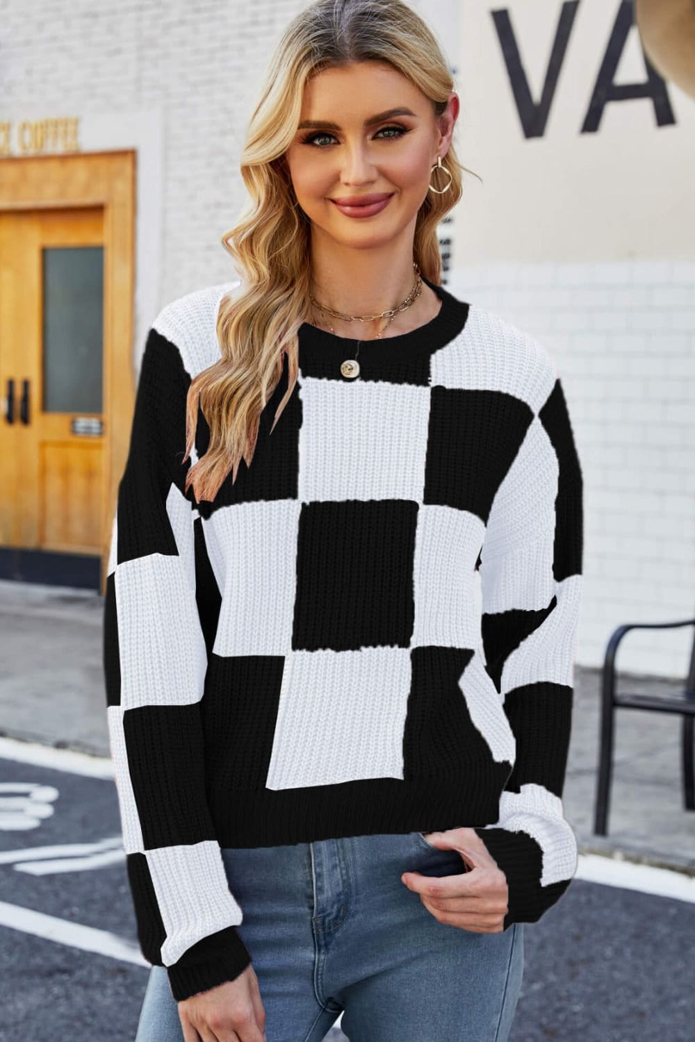 Checkered Sweater - Etsy