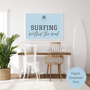 Surf Digital Download, Blue Boys Bedroom Print, Surfer Art, Surf Nursery, Teens Art, Boys Nursery Art, Surf Poster, Surf Wall Art, Surfer