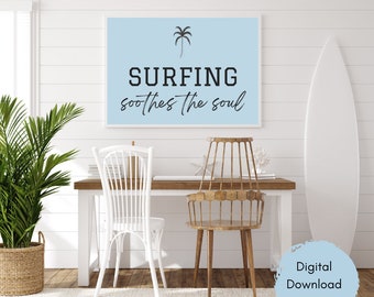 Surf Digital Download, Blue Boys Bedroom Print, Surfer Art, Surf Nursery, Teens Art, Boys Nursery Art, Surf Poster, Surf Wall Art, Surfer