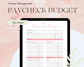 XXL Paycheck Budget, Bill Tracker, Paycheck Printable, Budget Binder, Budget by Paycheck, Budget Spreadsheed