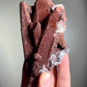 Red Hematite Quartz Cluster from Morocco - Natural Raw Druzy Crystal Specimen