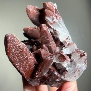 Red Hematite Quartz Cluster from Morocco - Natural Raw Druzy Crystal Specimen