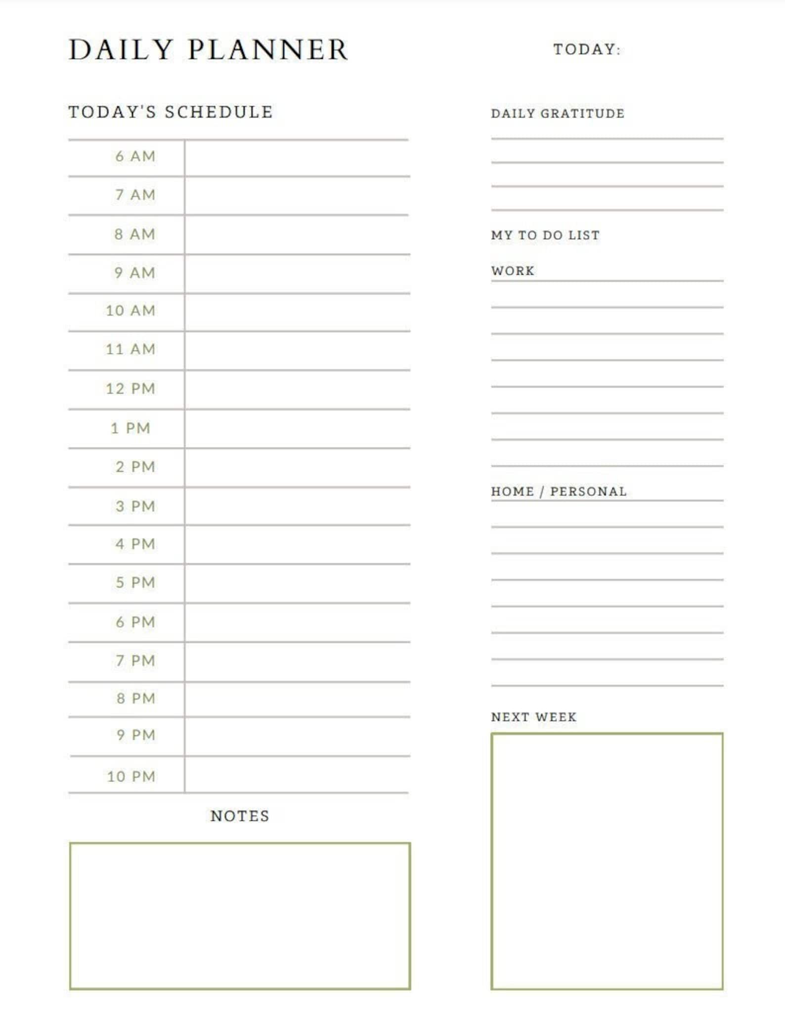 Time Block Daily Planner - Etsy