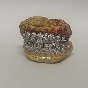 8 Top and 8 Bottom Moissanite Teeth Grill , 925 Silver 10k 14k 18k Gold