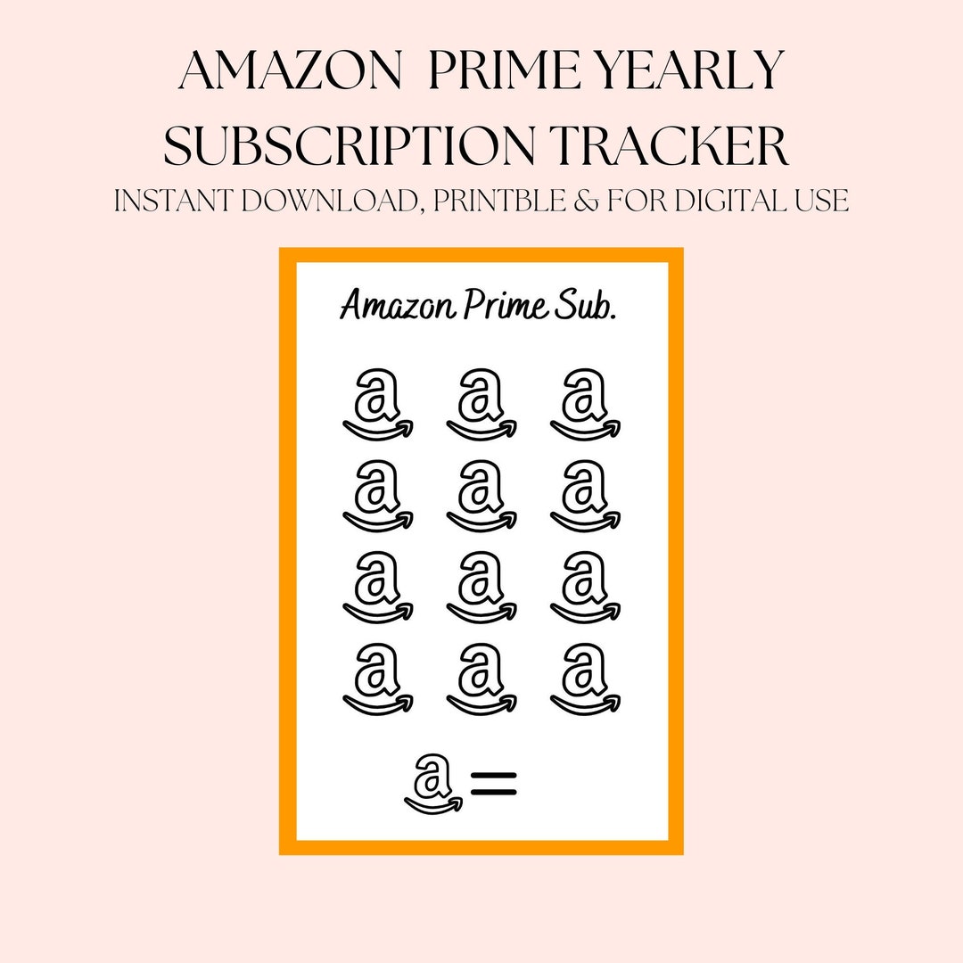 Amazon Yearly Subscription Savings Tracker A6 Mini Challenge Cash