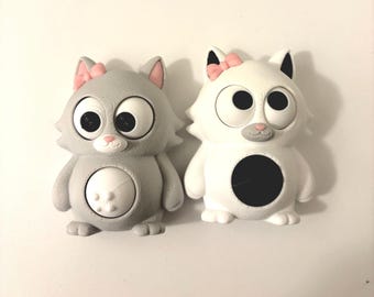 Katt Wiggle Belly Friends | Interaktiv 3D-utskriven bil | Helt bedårande skrivbordsleksak och present