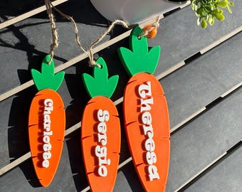 Personalized Carrot Name Tag | Custom Easter Keychain | Spring Gift