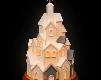 Lighted Christmas Village Table Decor – LED Tealight Cozy Winter Town – Mini Illuminated Holiday Houses