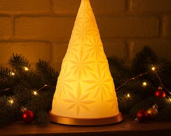 Lighted Christmas Tree Lamp – LED Holiday Tree Decor – Glowing Winter Table Light