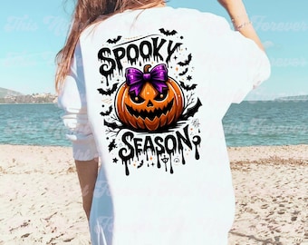 Upiorny sezon dyni PNG: Halloweenowy projekt sublimacji (pobieranie cyfrowe)