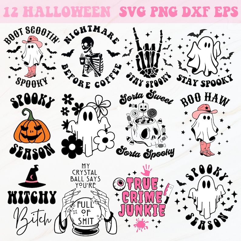 Halloween Svg, Spöklik Säsong Svg, Halloween Spöklik Svg, Söt Halloween Svg, Trendig Svg, Svg-filer för Cricut, Svg-filer, Svg bild 1
