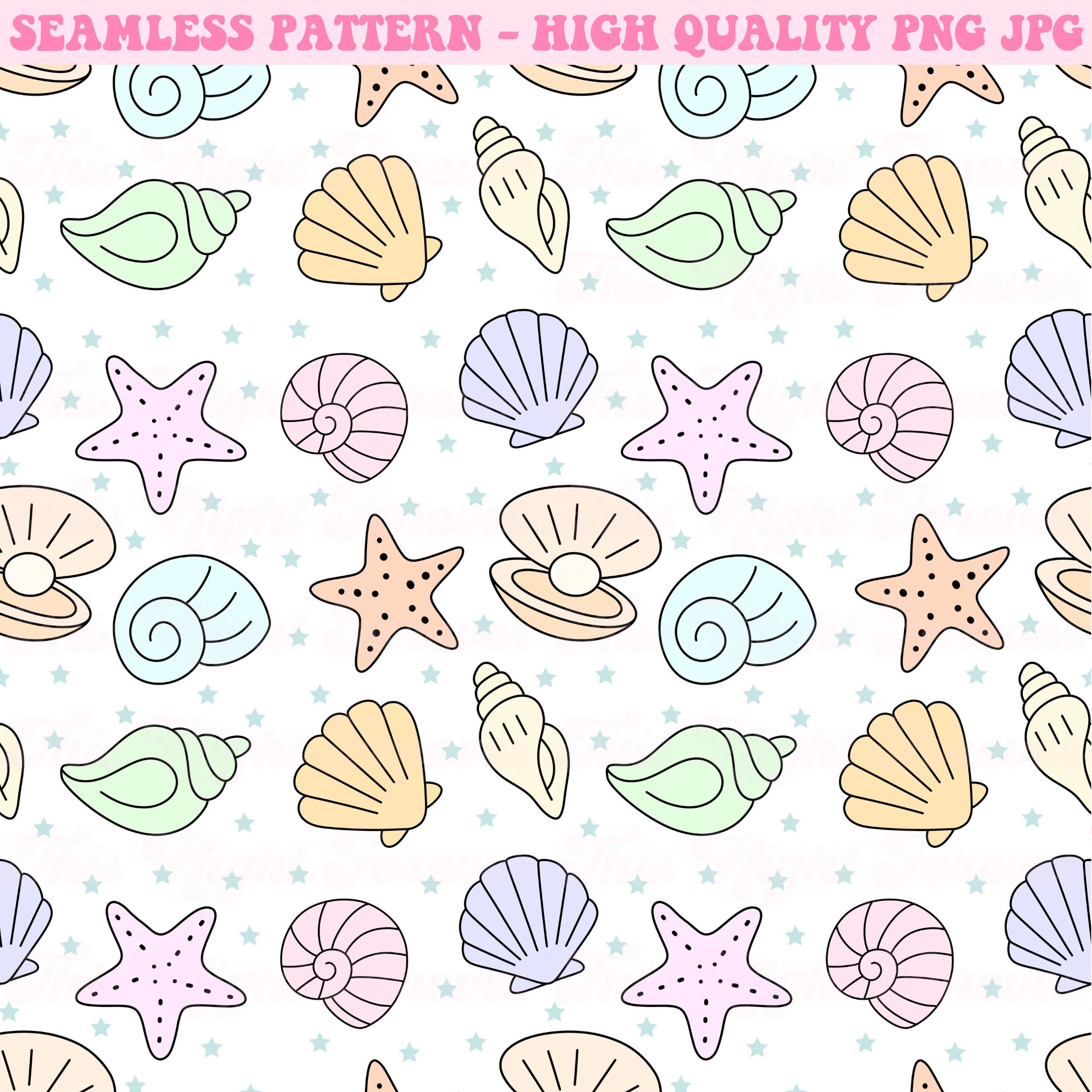 Sea Shells Seamless Pattern, Beach Seamless Pattern, Repeat Pattern ...