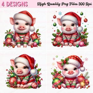Christmas Pig Png, Pig Png, Christmas Sublimation, Cute Pig Png, Cute Christmas Design, Sublimation Design, Digital Download, Trendy Png