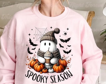 Straszny duch PNG: Halloweenowy projekt sublimacji (pobranie cyfrowe)