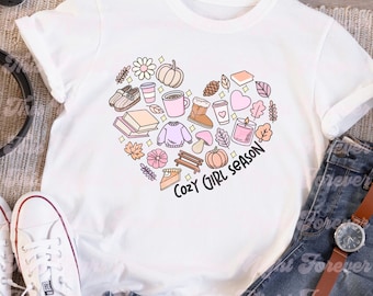 Cozy Girl Fall Season PNG: Trendy Sublimation Design (Digital Download)