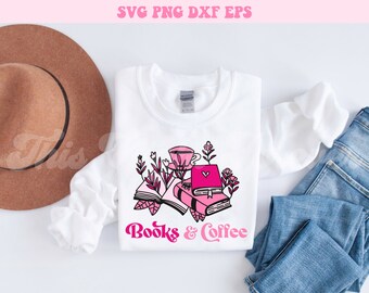 Libri e caffè Svg, Book Quote Svg, Book Lover Svg, Books Svg, Coffee Svg, Coffee Quote Svg, Svg Files for Cricut, Trendy Svg, Svg File