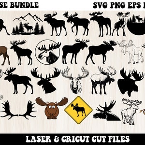 Moose SVG Bundle, Moose Svg, Moose Png, Moose Silhouette, Moose Head Svg, Moose Sign Svg, Moose Scene Svg, Nature Svg, Animal Svg, Svg File