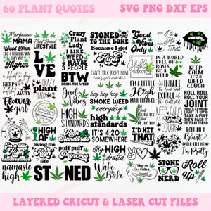Bundle SVG contre les mauvaises herbes, marijuana SVG, 420 Svg, svg de cannabis, plante Svg, svg haute, plateau à roulettes svg, svg émoussé, fichiers Svg pour Cricut