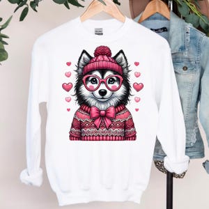 Husky Saint-Valentin Png, Saint-Valentin chien Png, Saint-Valentin rétro Png, Sublimation de la Saint-Valentin, Saint-Valentin Png, téléchargement numérique, Husky Png