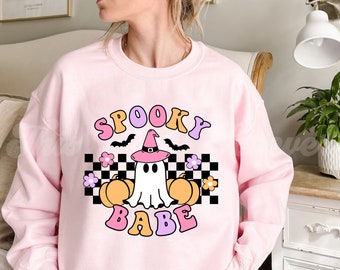 Spooky Babe Svg, Halloween Svg, Cute Halloween Svg, Trendy Svg, Svg file for Cricut, Svg File, Ghost Svg, Retro Svg, Pumpkin Svg, Spooky Svg