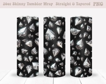 Envoltório de sublimação de copo de diamante, copo magro de 20 onças, envoltório de copo de 20 onças, envoltório de copo png, envoltório de copo 3D, sublimação png, diamantes png