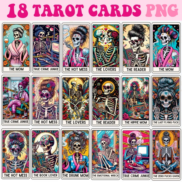 Tarot Cards Png, Sarcastic Skeleton Png, Funny Tarot Card Png, Mom Tarot Card Png, Sublimation Design, Tarot Card Sublimation, Sarcastic Png