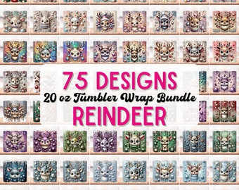 Reniferowy Tumbler Wrap, Bożonarodzeniowy Reniferowy Sublimacyjny Wrap, Renifer Png, 20oz Tumbler Wrap, Tumbler Wrap Png, Bożonarodzeniowy Tumbler Wrap
