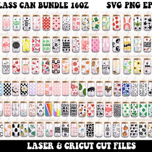 Glass Can Svg Bundle, 16oz Glass Can Bundle, Glass Can Svg, Libbey Glass Can Svg, Beer Can Glass Svg, Svg Files for Cricut, Cricut Svg image 2