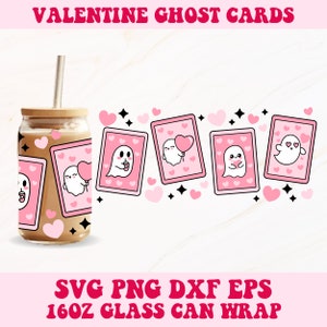 El vidrio de los fantasmas de San Valentín puede envolver svg, los fantasmas de San Valentín Libbey, la envoltura de vidrio de Libbey, la envoltura de vidrio de San Valentín, los fantasmas svg, el vidrio de 16 oz puede envolver