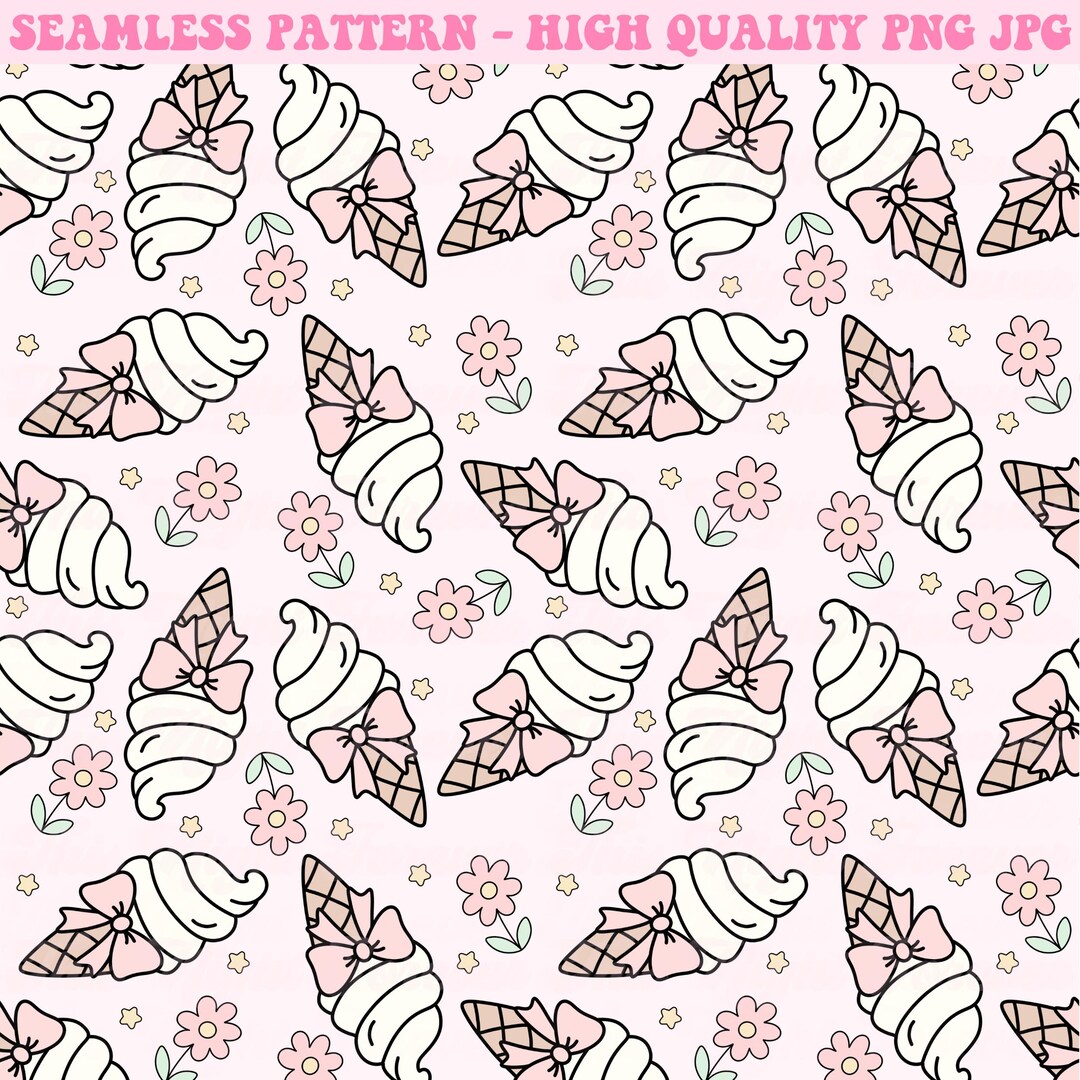 Ice Cream Seamless Pattern, Summer Seamless Pattern, Repeat Pattern ...