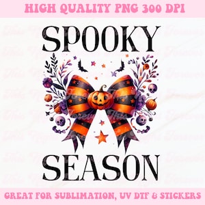 Spooky Season Png, Coquette Halloween Png, Halloween Sublimation, Retro Halloween Png, Coquette Png, Bow Png, Trendy Png, Halloween Png