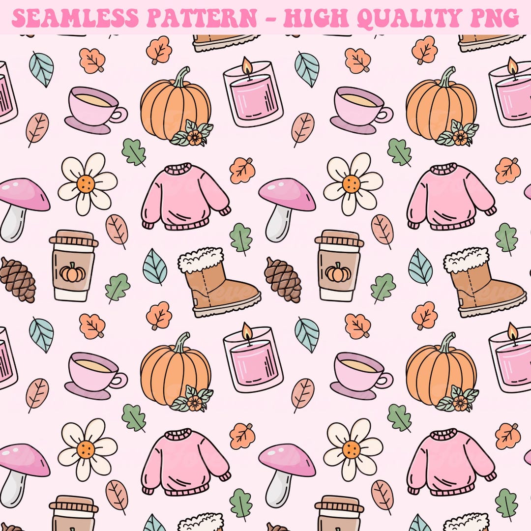 Fall Pink Pattern Simple Pink Fall Seamless Pattern, Fall Seamless Pattern, Repeat Pattern ...