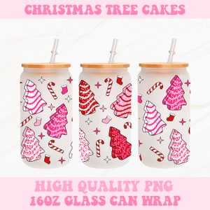 Christmas Tree Cake Svg, Christmas Tree Cake Wrap Svg, Libbey Glass Wrap, Glass Can Wrap Svg, Christmas Svg, 16oz Glass Can Wrap Svg