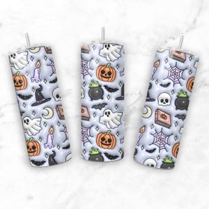 3D Halloween Tumbler Wrap, Inflated Tumbler Wrap, 20oz Skinny Tumbler, Sublimation Design, Trendy Png, Tumbler Wrap Png, Halloween Tumbler