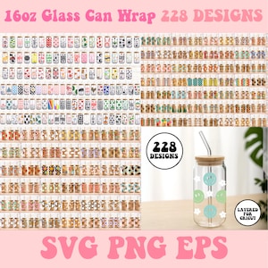 Glass Can Svg Bundle, 16oz Glass Can Bundle, Glass Can Svg, Libbey Glass Can Svg, Beer Can Glass Svg, Svg Files for Cricut, Cricut Svg