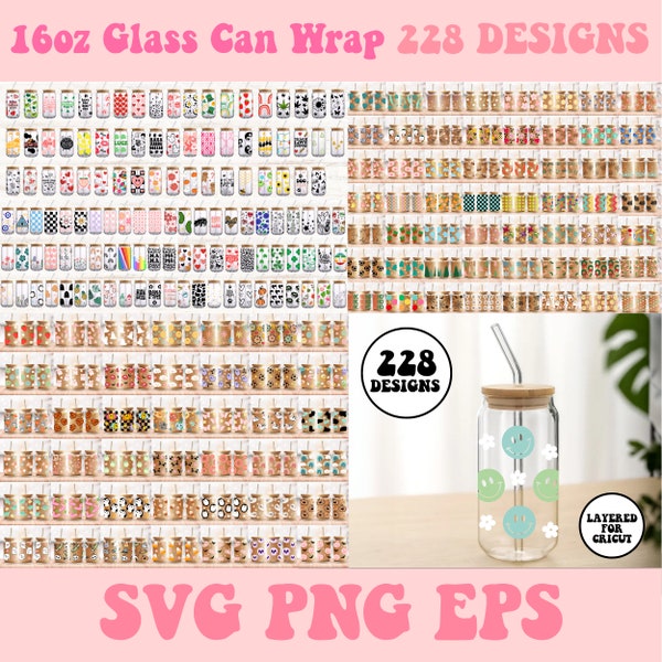 Bundle Svg de canette de verre, 16 oz de canette de verre, Svg de canette de verre, Svg de canette de verre Libbey, Svg de canette de bière en verre, fichiers Svg pour Cricut, Svg Cricut