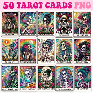 Tarot Cards Png, Stoner Skeleton Png, Funny Tarot Card Png, Mom Tarot Card Png, Sublimation Design, Tarot Card Sublimation, Weed Sublimation image 2