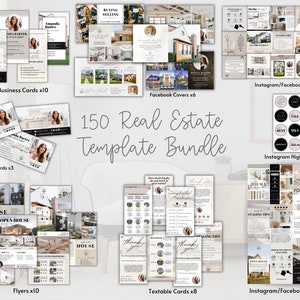 Real Estate Template Bundle, Real Estate Social Media, Real Estate Business Card, Realtor Digital Template, Real Estate Marketing