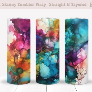 Alcohol Ink Sublimation Wrap, 20oz Skinny Tumbler, 20oz Tumbler Wrap, Tumbler Wrap Png, 3D Tumbler Wrap, Sublimation Png, Alcohol Ink Png