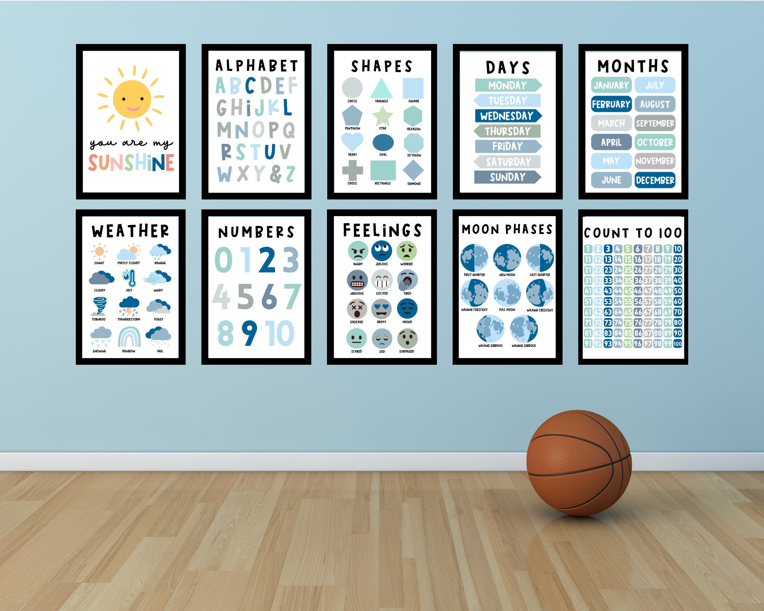 Set of Educational Posters 10 Homeschool Prints Montessori Etsy