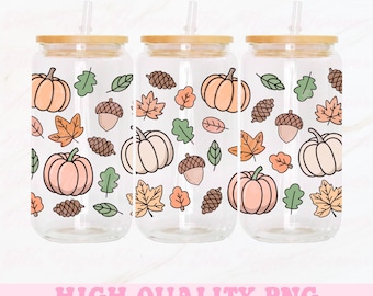 Fall Glass Can Wrap, 16oz Glass Can Wrap Png, Fall Girl Png, Fall Glass Can Png, Autumn Png, Glass Can Wrap, Glass Can Design, Fall Png