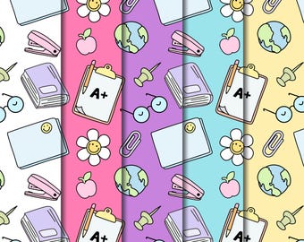 Lehrer Musterdesign, Schule Musterdesign, Wiederholungsmuster, Nahtloses Muster, Lehrer Png, Sublimationsdesign, Schullehrer Muster
