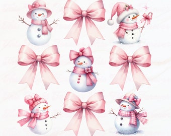 Pink Christmas Png, Coquette Christmas Png, Christmas Png, Christmas Design Png, Christmas Sublimation, Snowman Png, Trendy Png, Pink Png