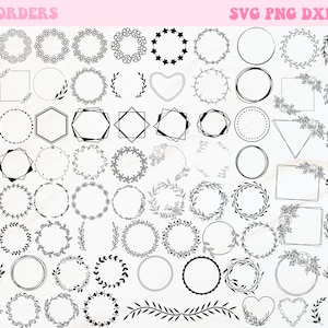 Pode incluir: Um conjunto de 80 desenhos de bordas em preto e branco. As bordas são de várias formas, incluindo círculos, quadrados, corações, estrelas e formas geométricas. As bordas são perfeitas para adicionar um toque decorativo aos seus projetos.