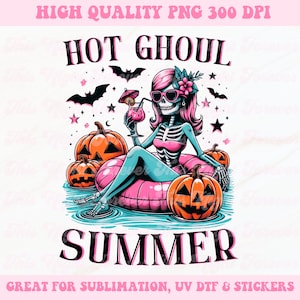 Hot Ghoul Verano Png, Lindo Esqueleto Png, Halloween Png, Diseño de Sublimación, Verano Esqueleto Png, Verano Png, Halloween Divertido, Verano Png
