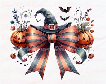 Halloween Bow Png, Sublimation, Pumpkin Png, Retro Halloween Png, Coquette Png, Bow Png, Trendy Png, Halloween Shirt Png, Pumpkin Bow Png