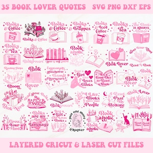 Pacchetto amante dei libri Svg, citazione di libri Svg, amante dei libri Svg, libri Svg, lettore di libri Svg, file Svg per Cricut, trendy Svg, libri caffè Svg, Svg