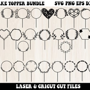 ケーキ トッパー SVG バンドル、ウェディング ケーキ SVG、ケーキ トッパー SVG、ウェディング ケーキ トッパー レーザー、レーザー カット ファイル、SVG ファイル、ケーキ トッパー PNG
