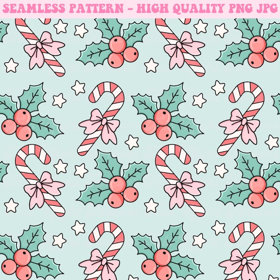 Christmas Seamless Pattern, Candy Cane Pattern, Christmas Repeat Pattern, Seamless Pattern, Winter, Sublimation Design, Christmas Pattern