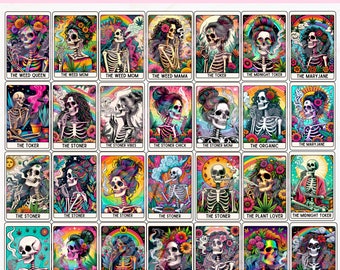 Tarotkarten Png, Stoner Skelett Png, lustige Tarotkarte Png, Mama Tarotkarte Png, Sublimationsdesign, Tarotkarte Sublimation, Unkraut Sublimation